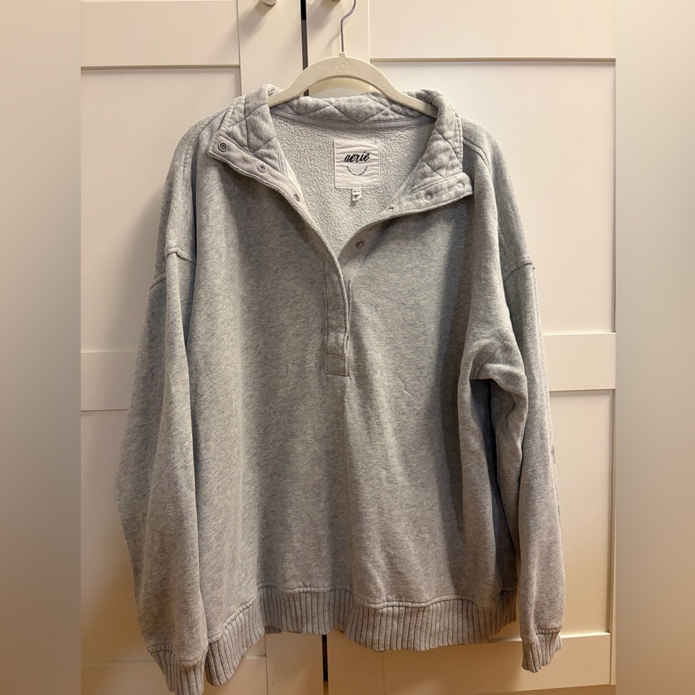 Aerie Oh Snap! Quarter Snap Sweatshirt